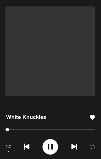 Original Tunes NFT for White Knuckles, with an empty cover-art square and a song title.